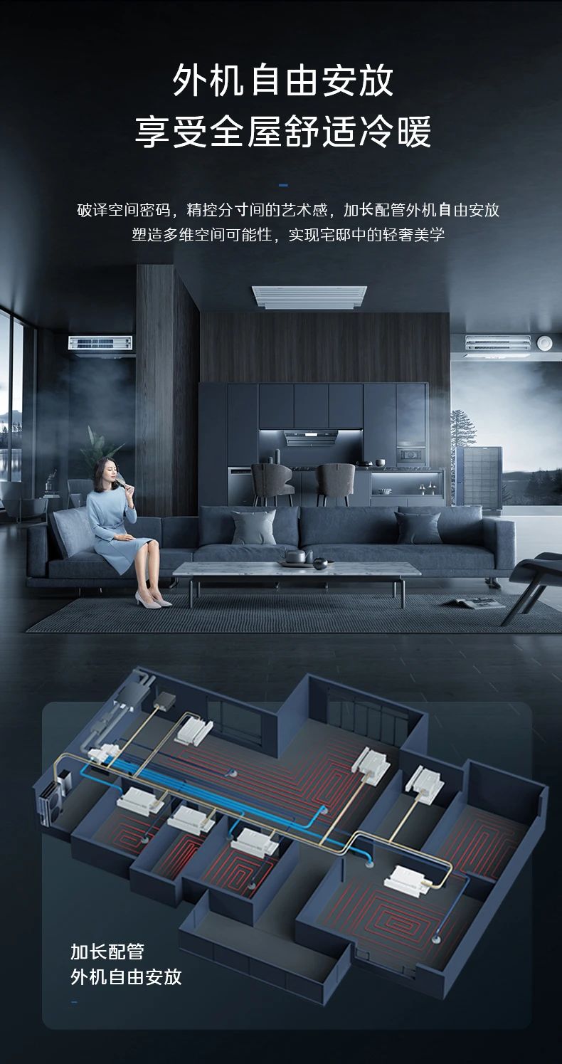 [美的领航者 2 代]中央空调全屋空气一站解决 制冷|地暖|新风|加湿|厨房空调