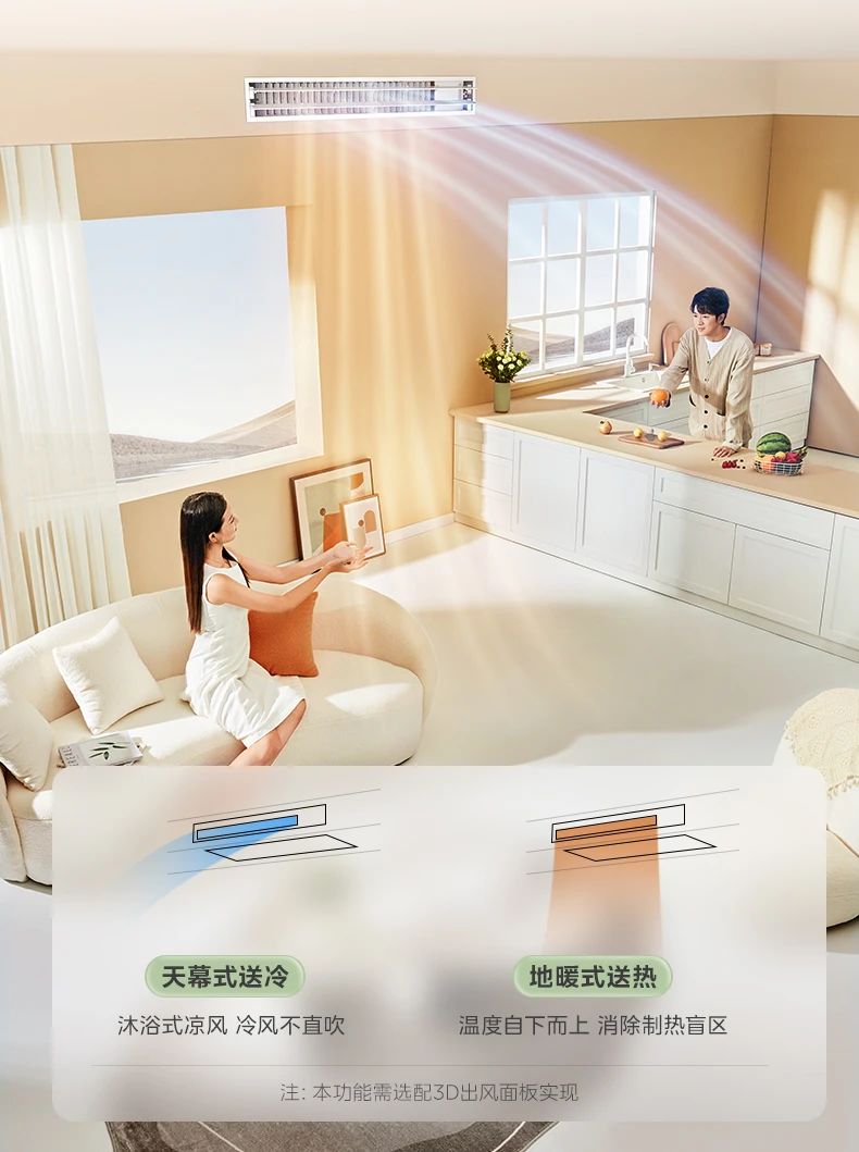 [美的乐享 3 代]客厅中央空调智控旗舰 强劲性能 R32冷媒 全直流变频技术|3D环流风|一级能效