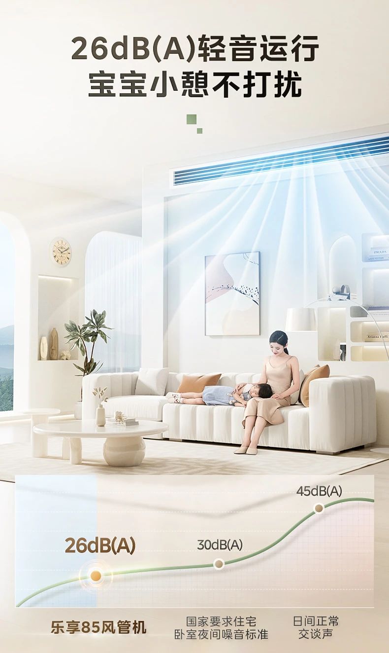 [美的乐享 85]客厅中央空调无界大冷量 客餐厅一机到位 大冷量|全风路降噪|高效节能