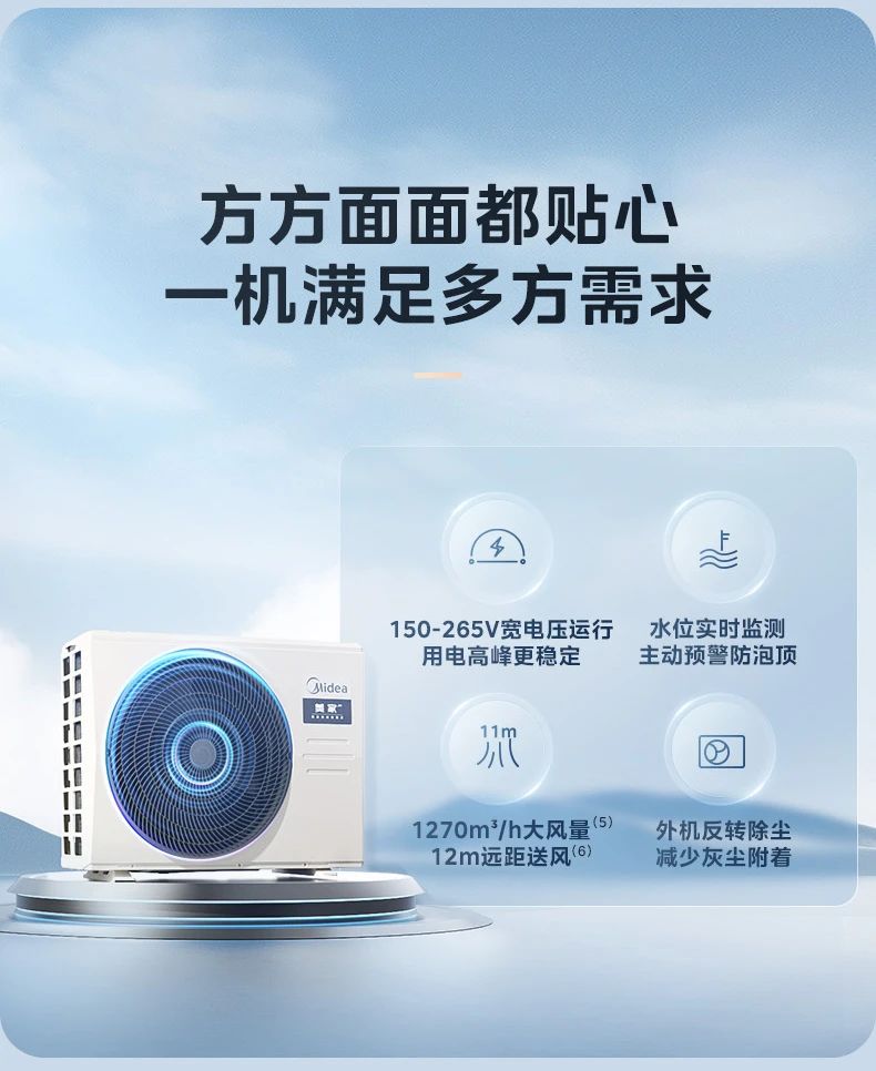 [美的美家]客厅中央空调健康空调选美家 专业健康空气系统|泰坦外机|全直流一级变频
