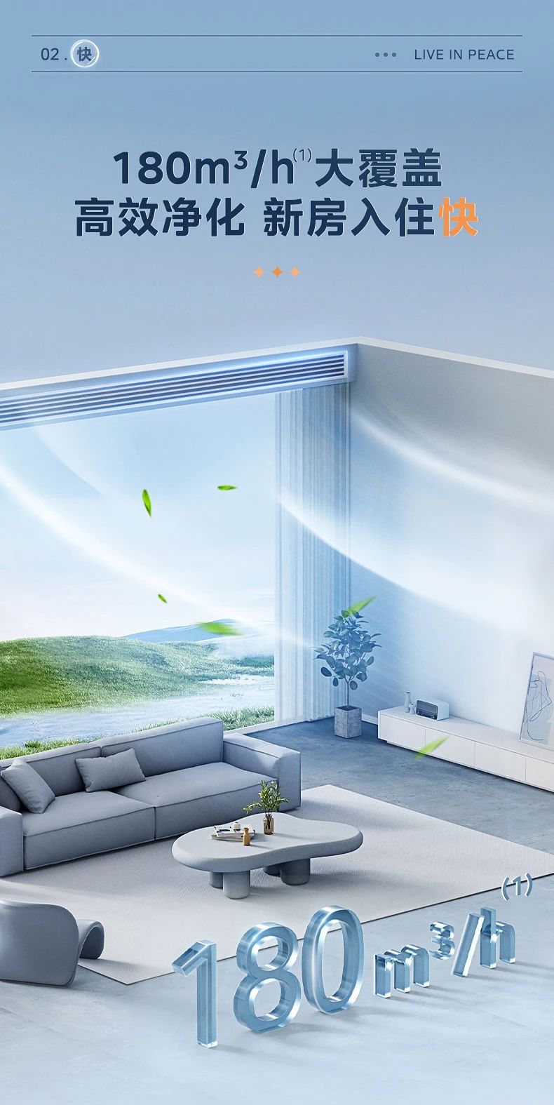 [美的 设计家除醛]内机AMC活氧分解 高效除醛 长效无耗材|≥99%除醛率