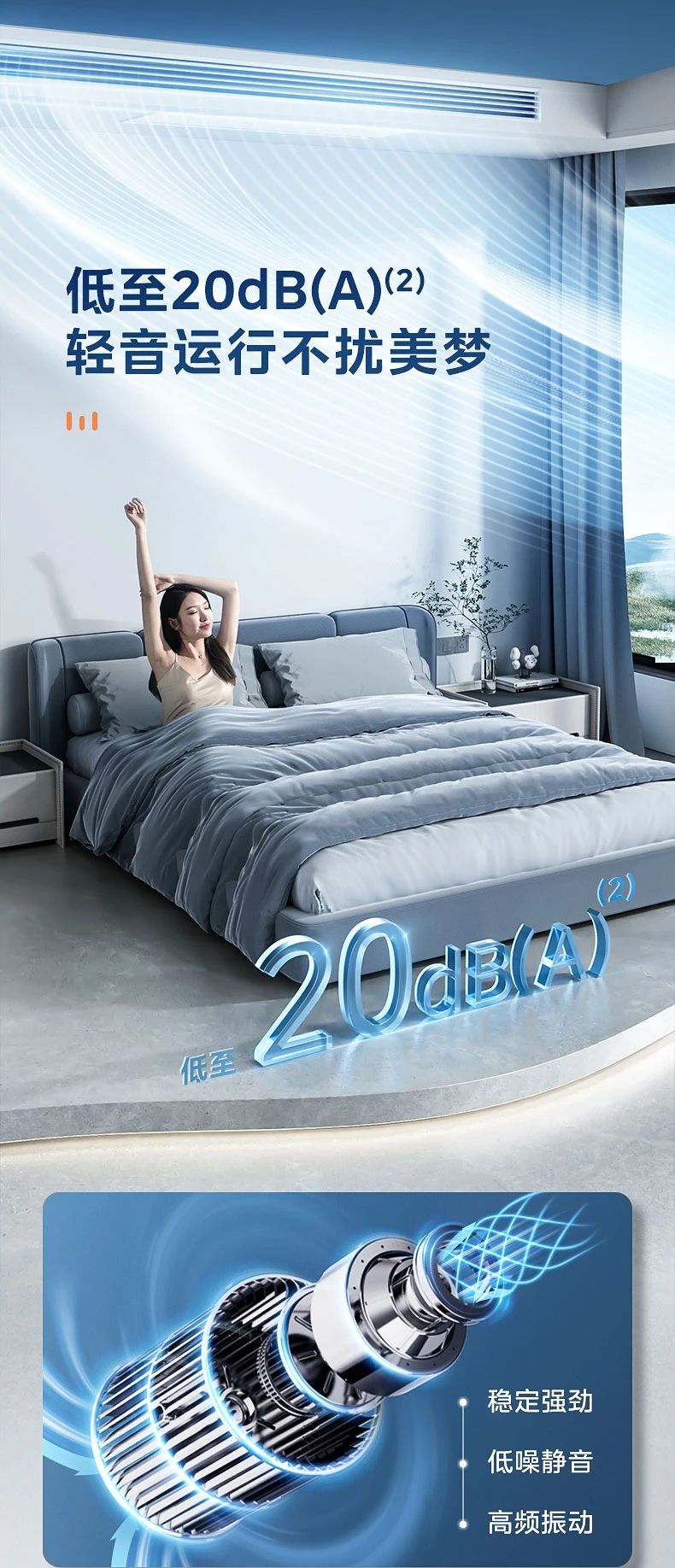 [美的 领航者净呼吸]内机日光氧多效净护 四季舒心亨 四代智清洁|一键除菌|无风感